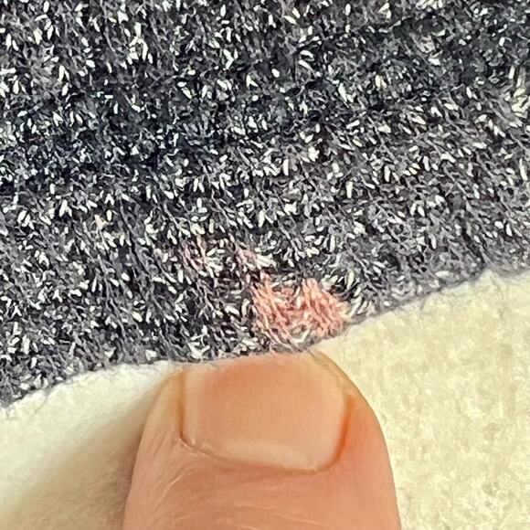 Style & Co Sport Lightweight Hoodie Woman's L Heathered Blue Grey Knit & Waffle - Picture 6 of 13